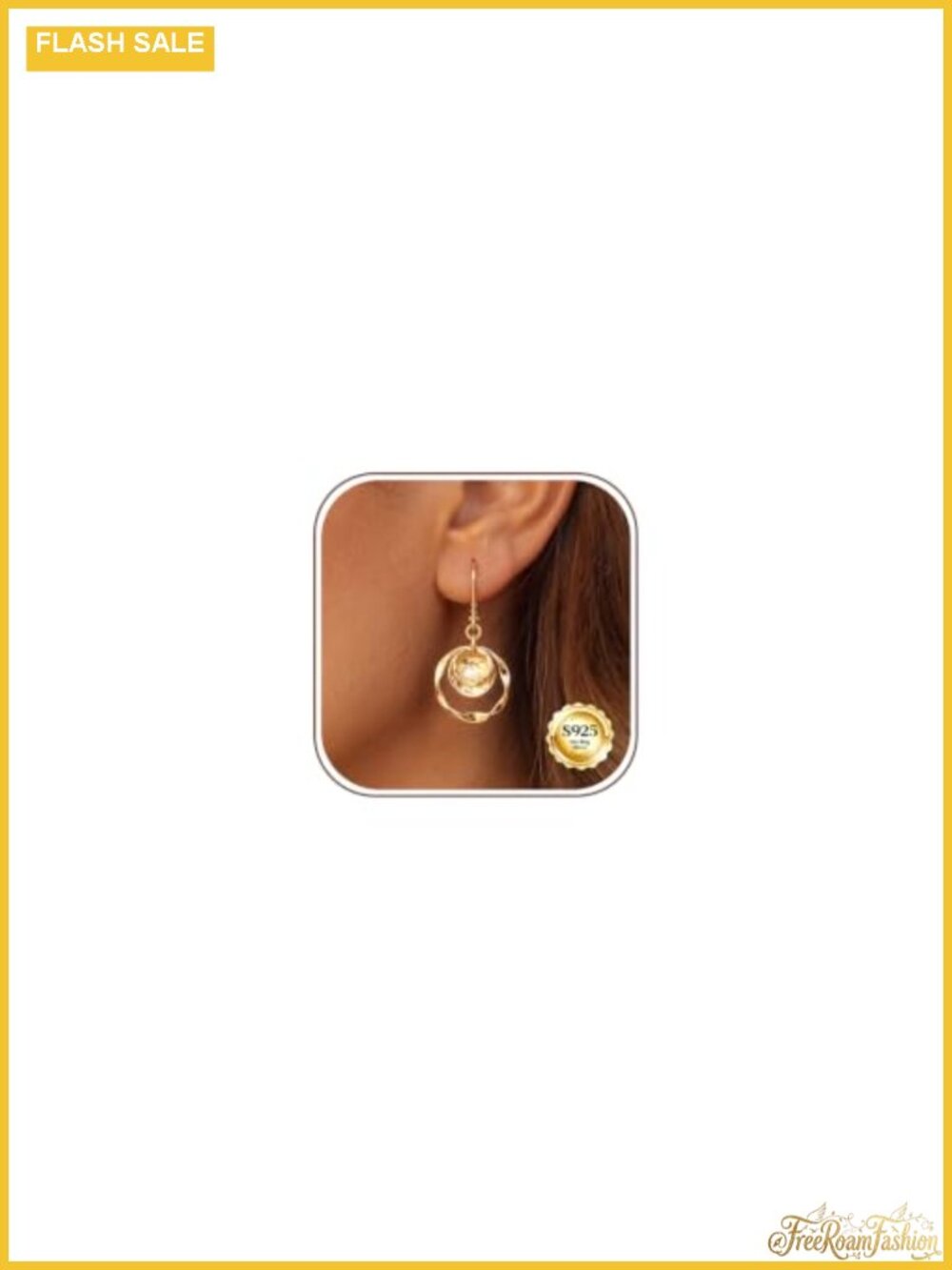 Gold Dangle Earrings Women Leverback Sterling Silver Plated